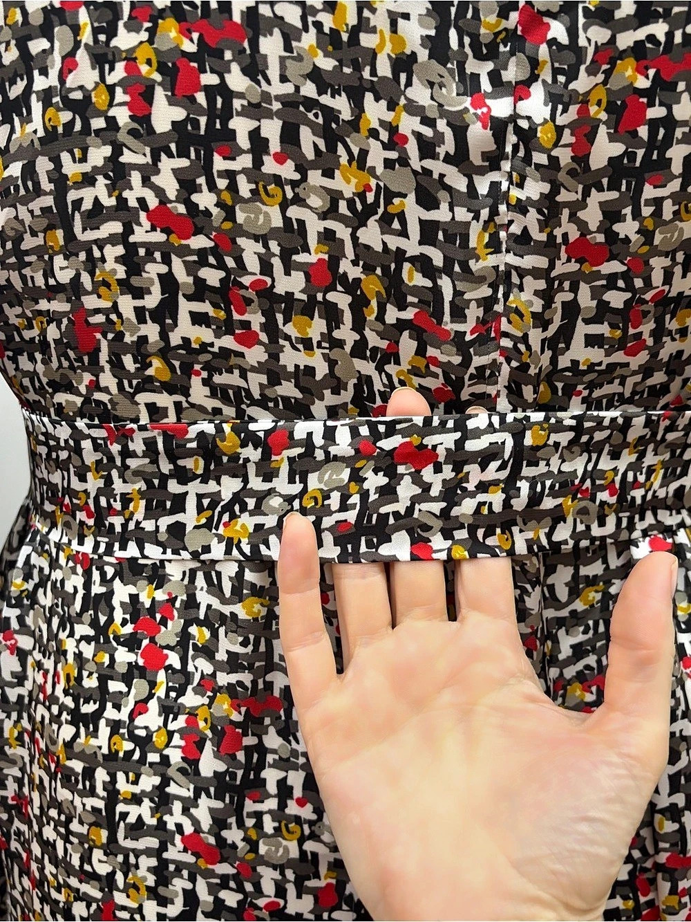 Marina Rinaldi Abstract Print Midi Shirtdress Dress w/Slip Size 20 - Picture 12 of 16
